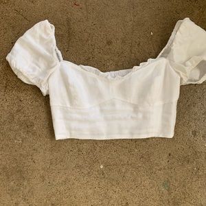 Aritzia Wander Linen Blouse in White